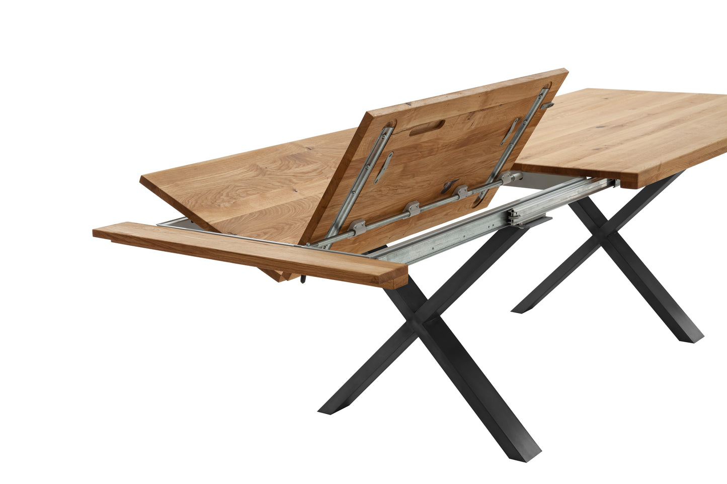 Esstisch Massivholztisch Auszugstisch +Eiche Massiv +Metallgestell +Neu auf Lager