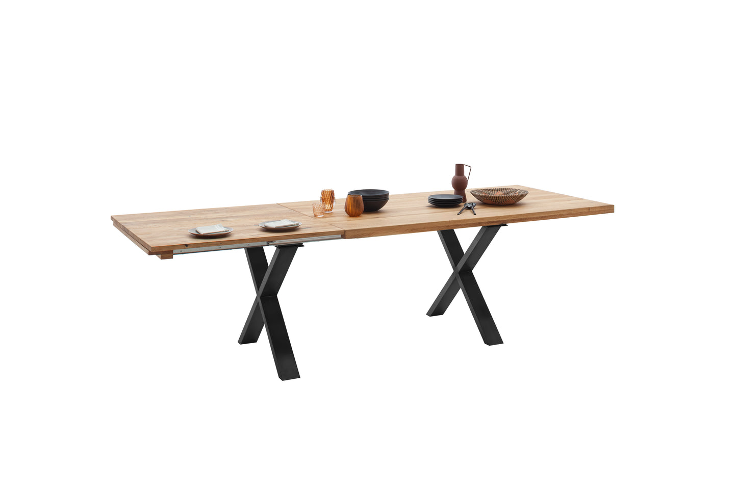 Esstisch Massivholztisch Auszugstisch +Eiche Massiv +Metallgestell +Neu auf Lager