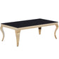 Couchtisch + Gold Gestell + Glasplatte Schwarz oder Weiß 115x65x45,5cm