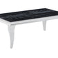 Couchtisch + Gold Gestell + Glasplatte Schwarz oder Weiß 115x65x45,5cm