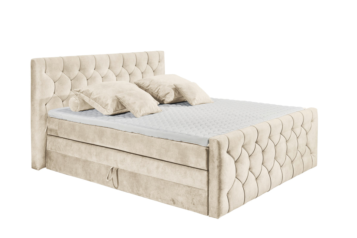 Boxspringbett Bett Kastenbett 180x200cm +Bettkasten + Topper