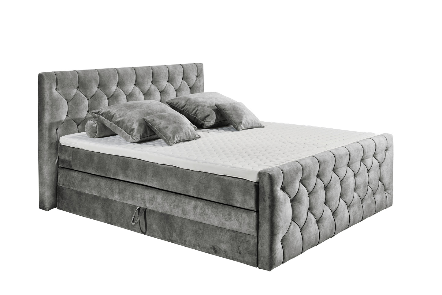 Boxspringbett Bett 180 x 200cm anthrazit +Bettkasten