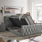 Boxspringbett Bett 180 x 200cm anthrazit +Bettkasten