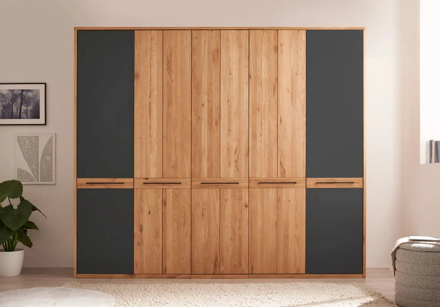 Kleiderschrank Schrank Schlafzimmer +Maße: 256x221x59cm  +Massivholz +Eiche  +vers. Farben  +als Set erhältlich