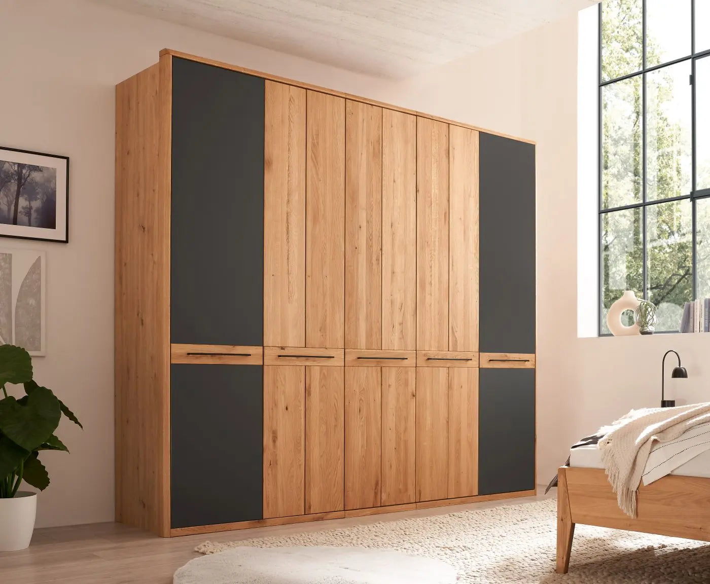 Kleiderschrank Schrank Schlafzimmer +Massivholz +Eiche +vers. Farben +als Set erhältlich