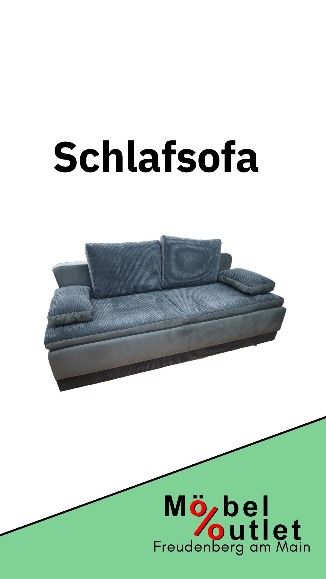 Sofa Couch Wohnlandschaft +Bett und Topper +Teil-Cordstoff+Kissen