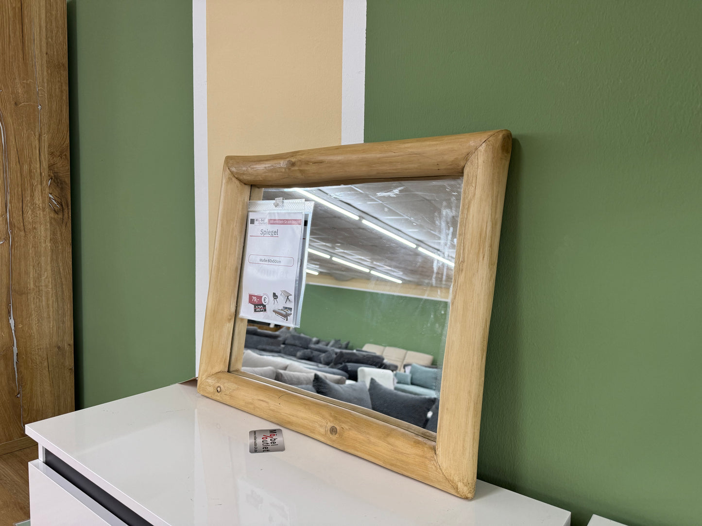 Spiegel +Holzrahmen Maße: 60x50cm