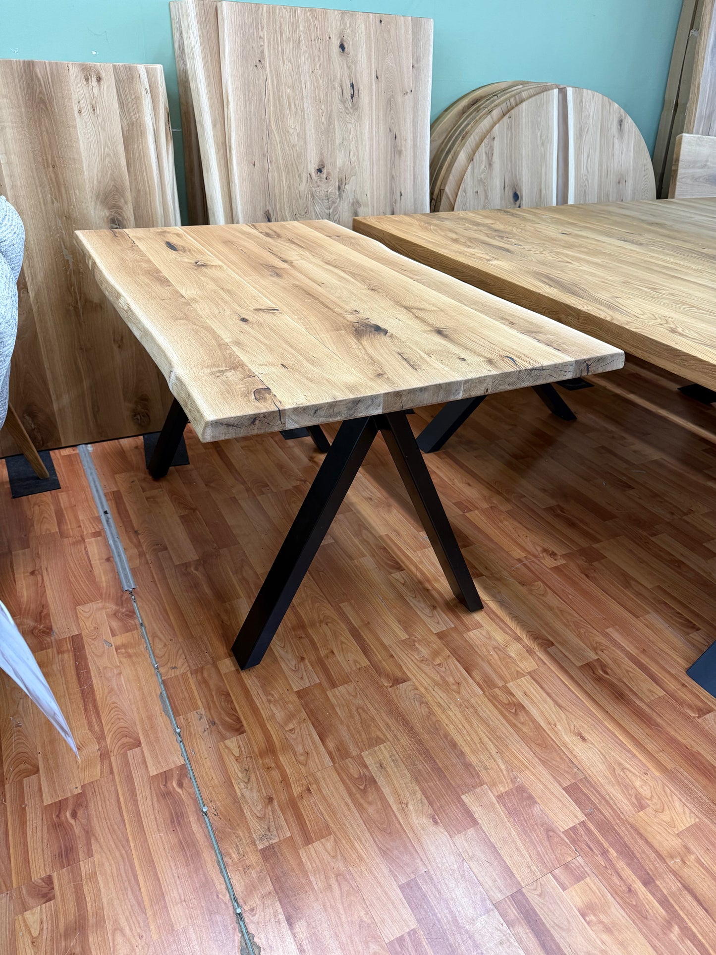 Esstisch Eiche +Vollmassiv 4cm +Metallgestell +vers. Größen +vers. Gestelle +Neu auf Lager