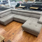 Wohnlandschaft Sofa Couch +2xStauraum +Bettfunktion +Kopfstützenverstellung +Rückentiefenverstellung