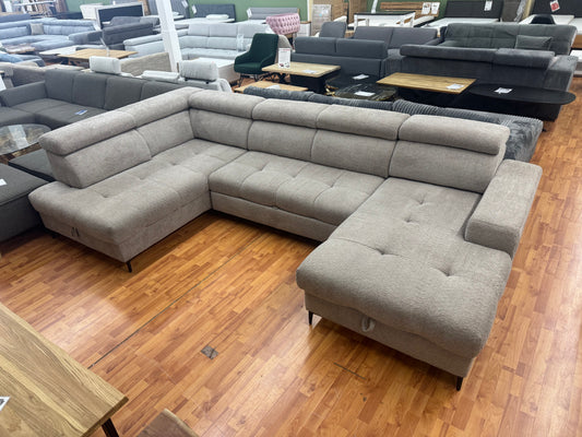 Wohnlandschaft Sofa Couch +2xStauraum +Bettfunktion +Kopfstützenverstellung +Rückentiefenverstellung