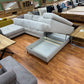 Wohnlandschaft Sofa Couch +Bettfunktion +Stauraum +Kopfstützen verstellbar