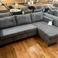 Sofa Wohnlandschaft + Seiten wechselbar + Cord Stoff grau