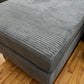 Sofa Wohnlandschaft + Seiten wechselbar + Cord Stoff grau