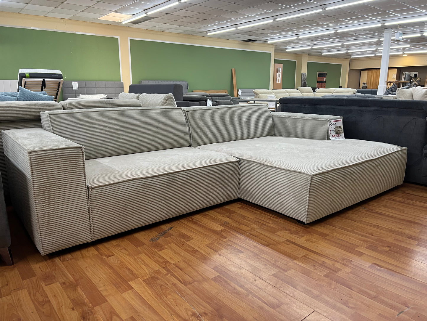 Sofa BIG Sofa Wohnlandschaft + Rückentiefen verstellbar + Cord Stoff