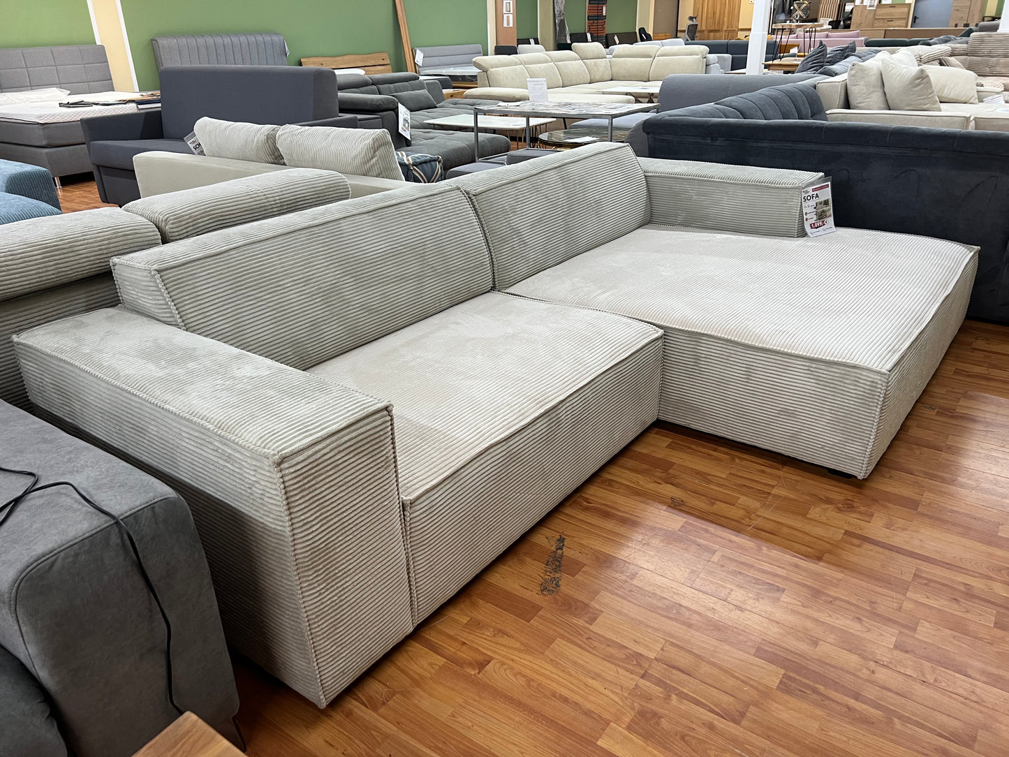 Sofa BIG Sofa Wohnlandschaft + Rückentiefen verstellbar + Cord Stoff