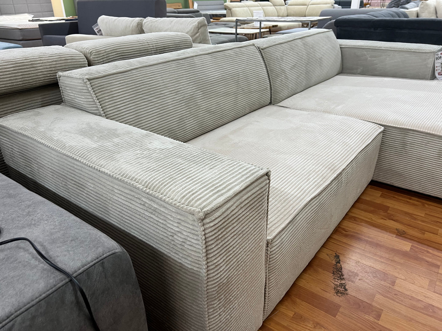 Sofa BIG Sofa Wohnlandschaft + Rückentiefen verstellbar + Cord Stoff
