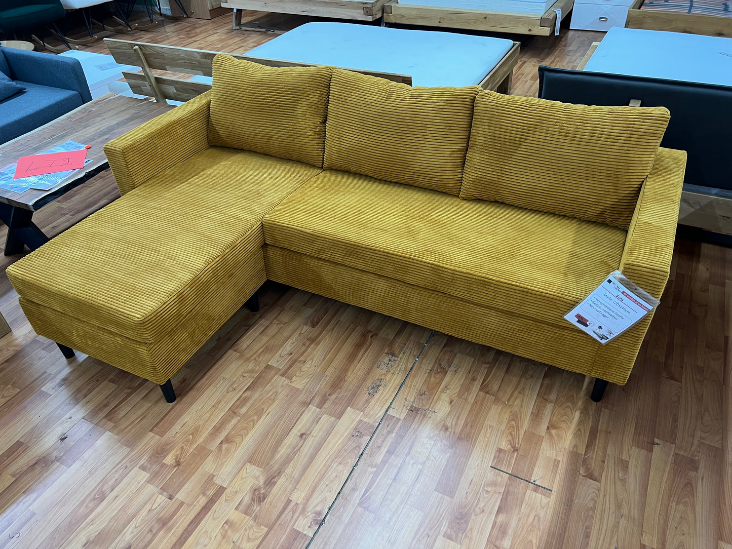Sofa Wohnlandschaft + Seiten wechselbar + Cord Stoff