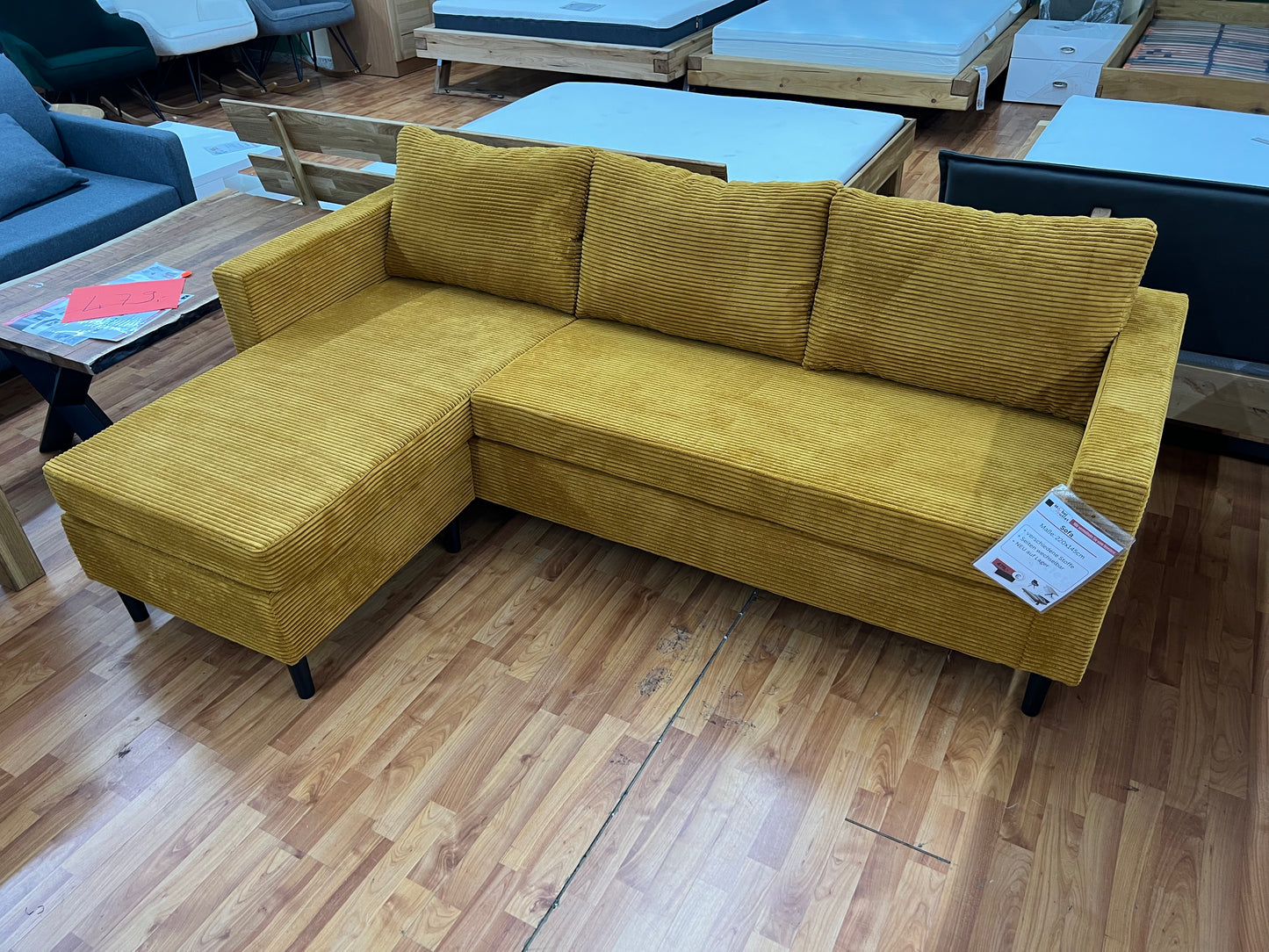 Sofa Wohnlandschaft + Seiten wechselbar + Cord Stoff