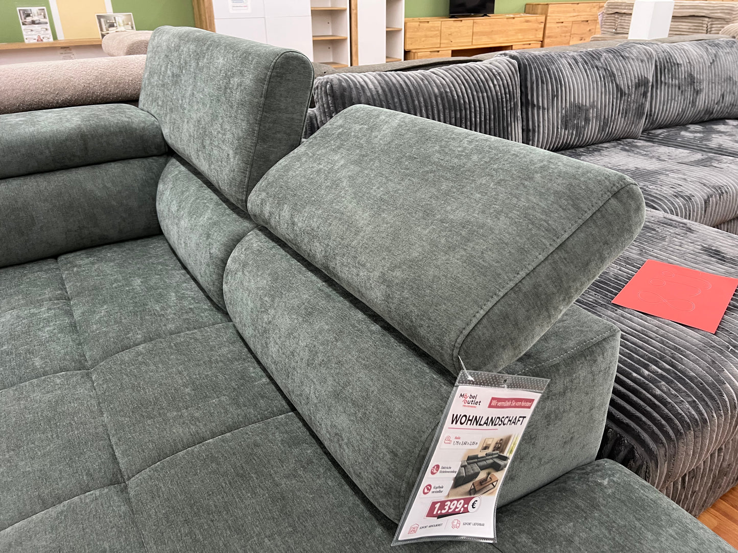 Wohnlandschaft Sofa Couch + Elektrische Sitztiefe verstellbar + Kopfteile verstellbar