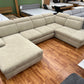 Wohnlandschaft Sofa Couch + Bettfunktion + Stauraum + Kopfteile verstellbar