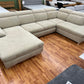 Wohnlandschaft Sofa Couch + Bettfunktion + Stauraum + Kopfteile verstellbar
