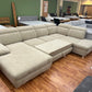 Wohnlandschaft Sofa Couch + Bettfunktion + Stauraum + Kopfteile verstellbar