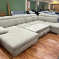 Wohnlandschaft Sofa Couch + Bettfunktion + Stauraum + Kopfteile verstellbar