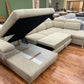 Wohnlandschaft Sofa Couch + Bettfunktion + Stauraum + Kopfteile verstellbar