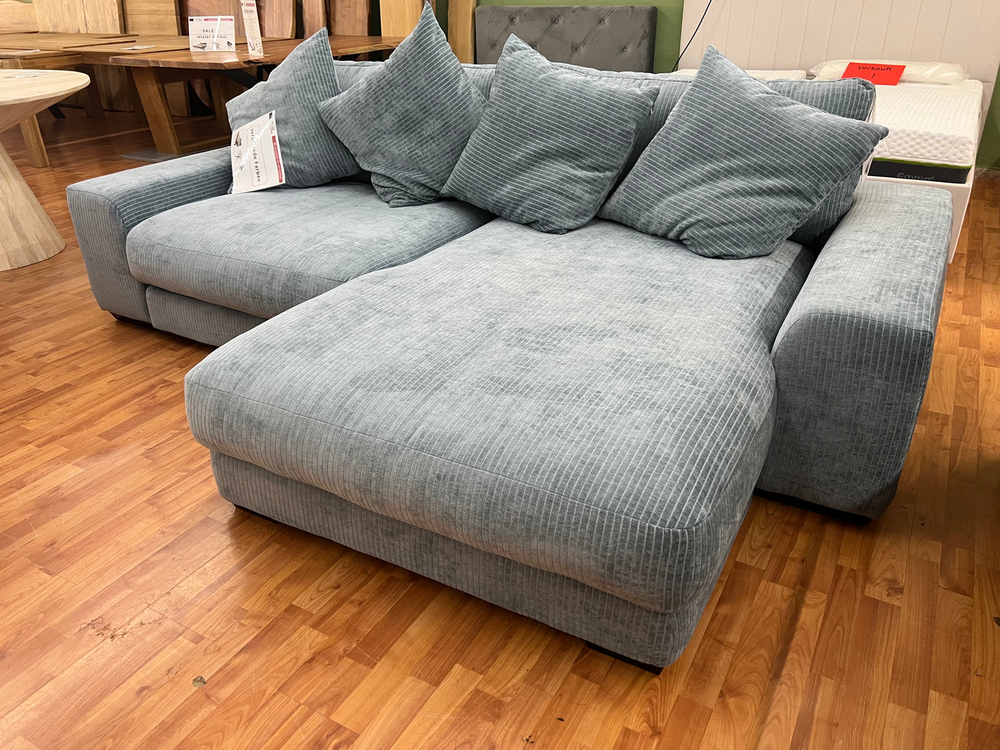 BIG Sofa Couch Wohnlandschaft + Kissen + Seiten wechselbar