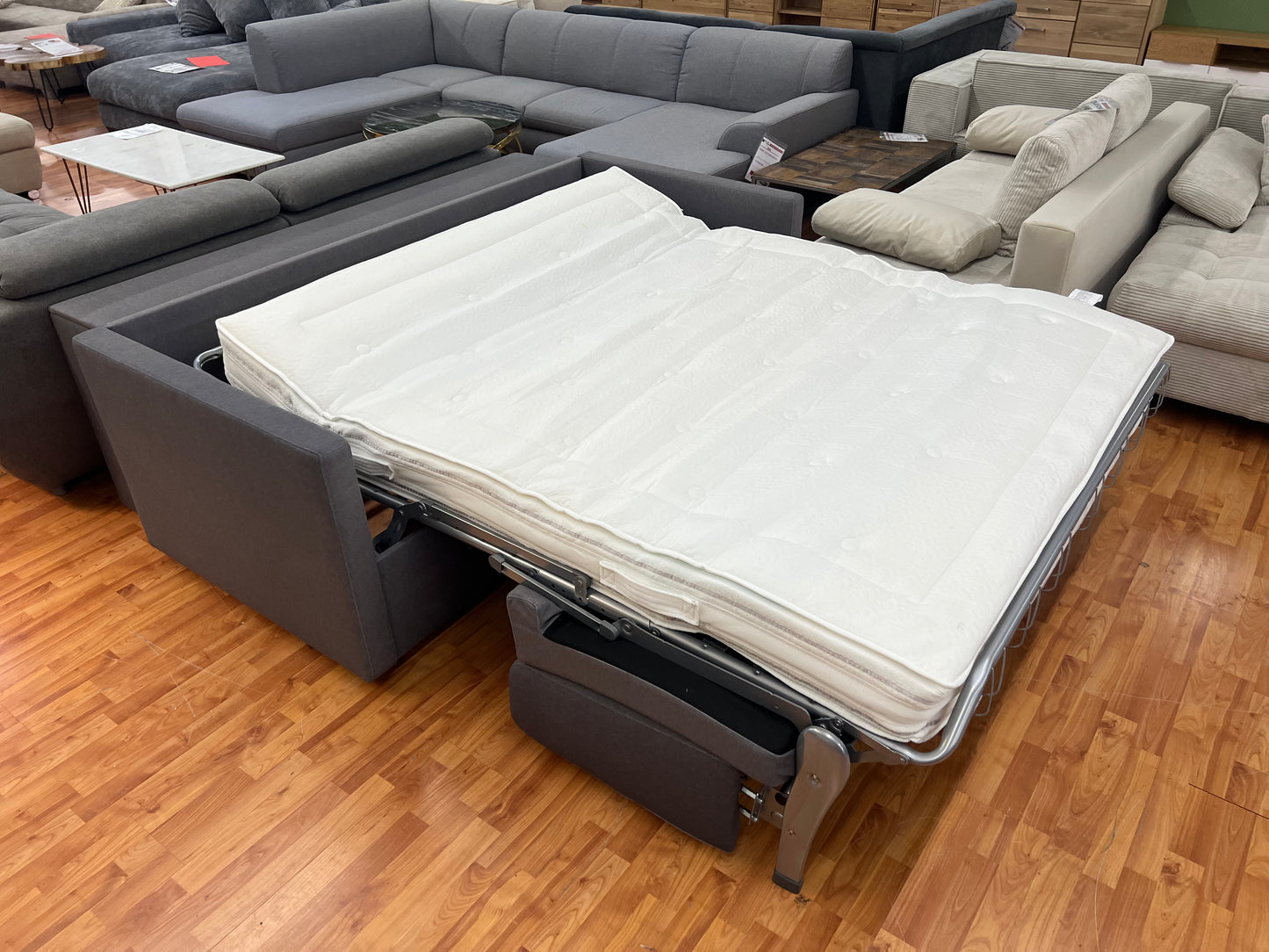 Schlafsofa Sofa Couch + inkl. Matratze 160cm + Stauraum