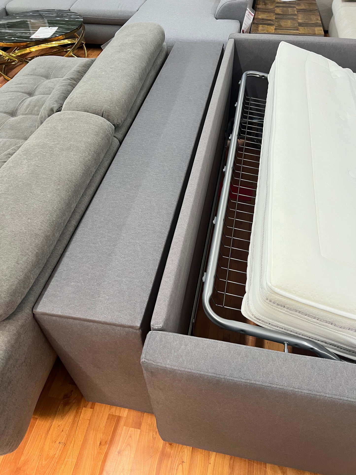 Schlafsofa Sofa Couch + inkl. Matratze 160cm + Stauraum