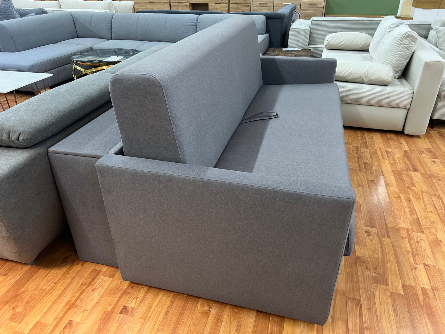 Schlafsofa Sofa Couch + inkl. Matratze 160cm + Stauraum