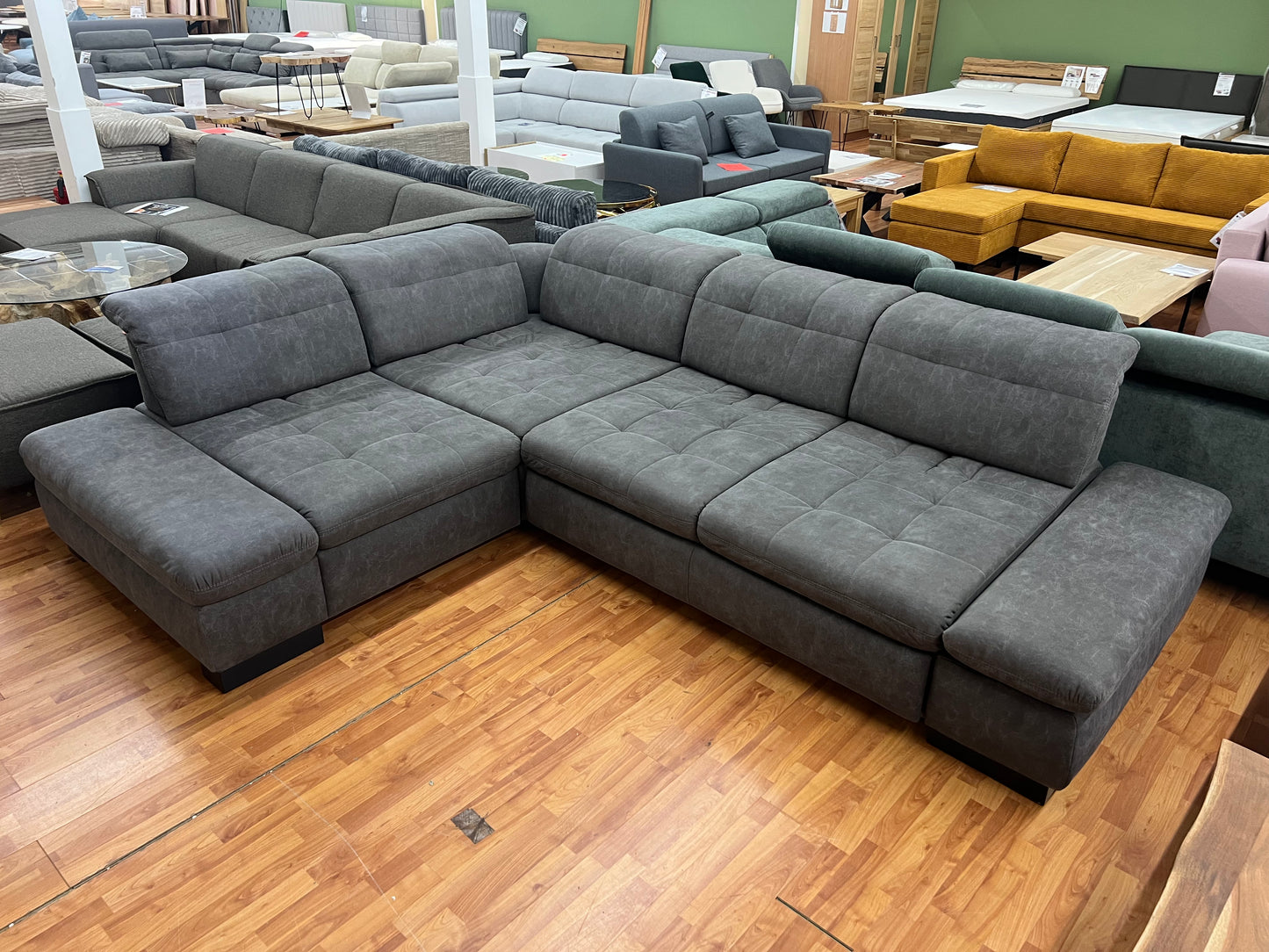 Sofa Couch + Bettfunktion + Rückentiefen verstellbar + Kopfteile verstellbar