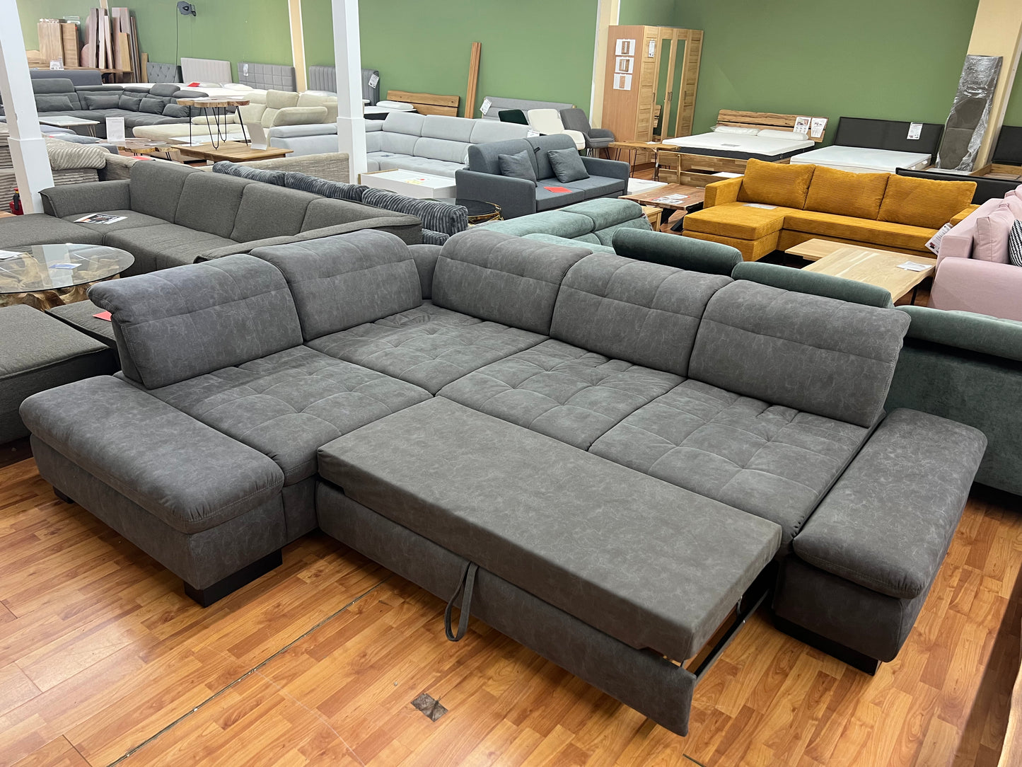 Sofa Couch + Bettfunktion + Rückentiefen verstellbar + Kopfteile verstellbar