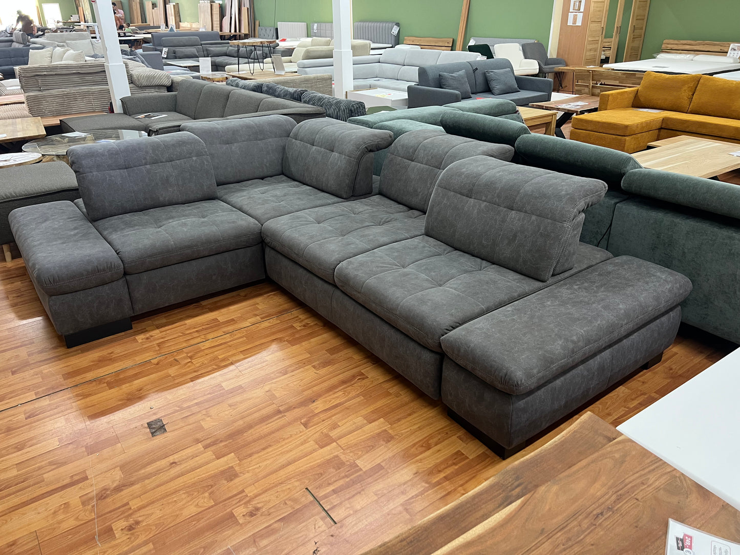 Sofa Couch + Bettfunktion + Rückentiefen verstellbar + Kopfteile verstellbar
