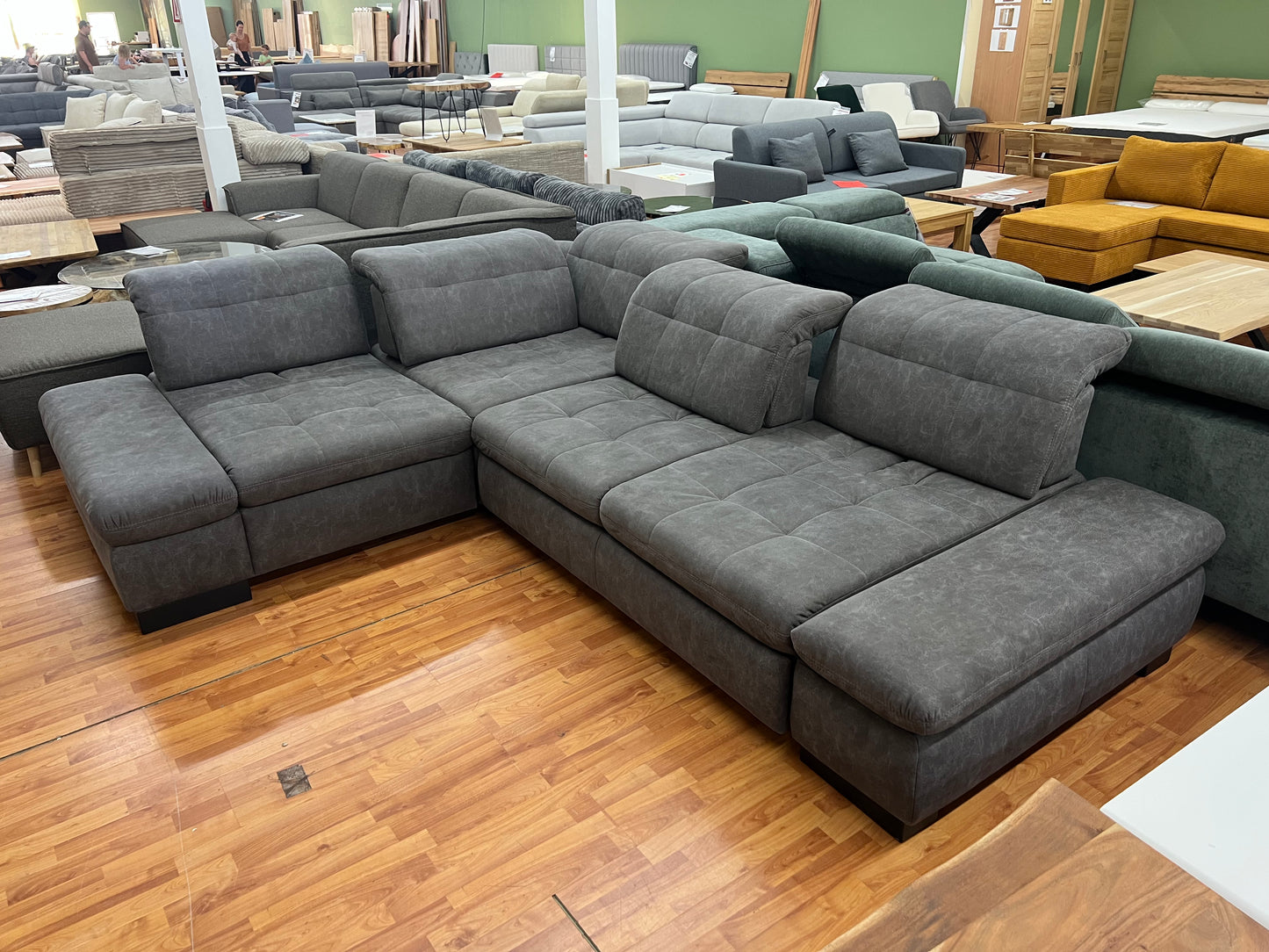 Sofa Couch + Bettfunktion + Rückentiefen verstellbar + Kopfteile verstellbar