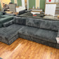 Sofa Couch wohnlandschaft + Cord Teddy Stoff + Kissen