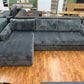 Sofa Couch wohnlandschaft + Cord Teddy Stoff + Kissen
