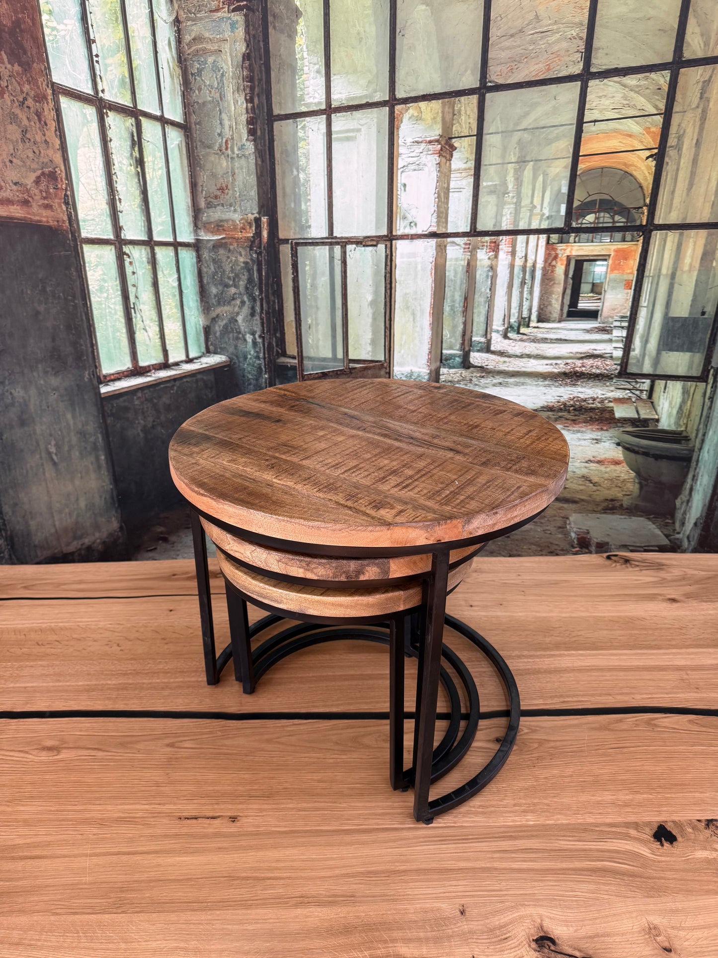 Couchtisch Tisch Beistelltisch + Massivholz Mango 3er-Set + NEU AUF LAGER