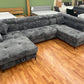 Wohnlandschaft Couch Sofa +Teddy Cord +Bettfunktion +Stauraum
