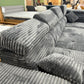 Wohnlandschaft Couch Sofa +Teddy Cord +Bettfunktion +Stauraum