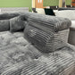 Wohnlandschaft Couch Sofa +Teddy Cord +Bettfunktion +Stauraum