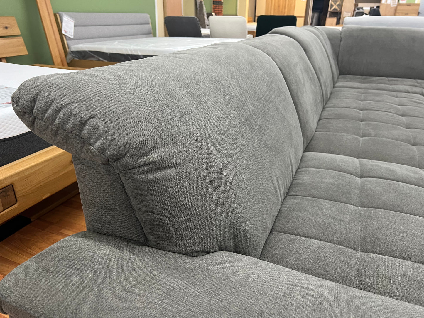 Sofa Couch Wohnlandschaft + Bettfunktion + Stauraum + Kopfteile verstellbar
