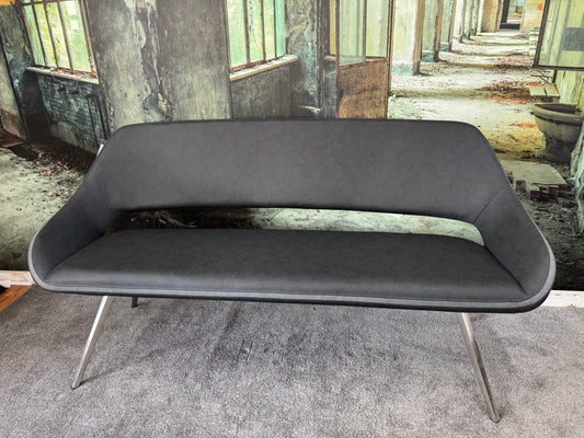 Sitzbank Bank +Lederoptik +Edelstahlfüße +175cm