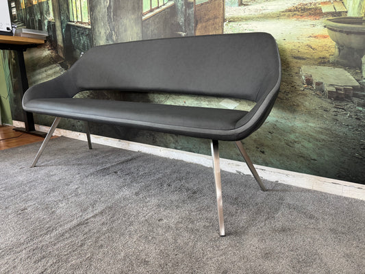 Sitzbank Bank +Lederoptik +Edelstahlfüße +175cm