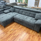Sofa Couch + Bettfunktion + Stauraum + Kopfteile verstellbar