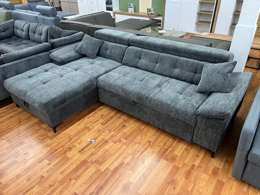 Sofa Couch + Bettfunktion + Stauraum + Kopfteile verstellbar