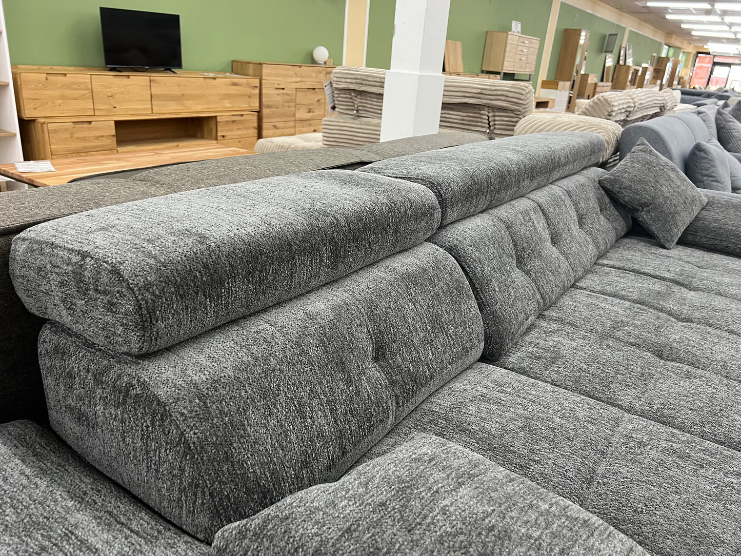 Sofa Couch + Bettfunktion + Stauraum + Kopfteile verstellbar