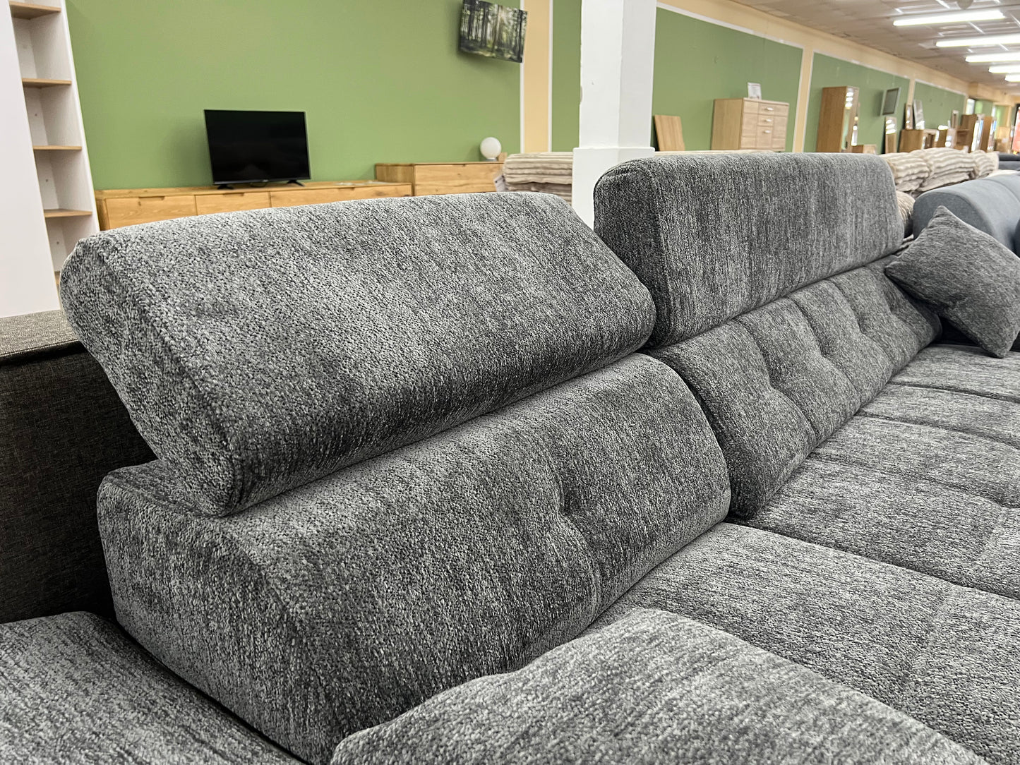 Sofa Couch + Bettfunktion + Stauraum + Kopfteile verstellbar