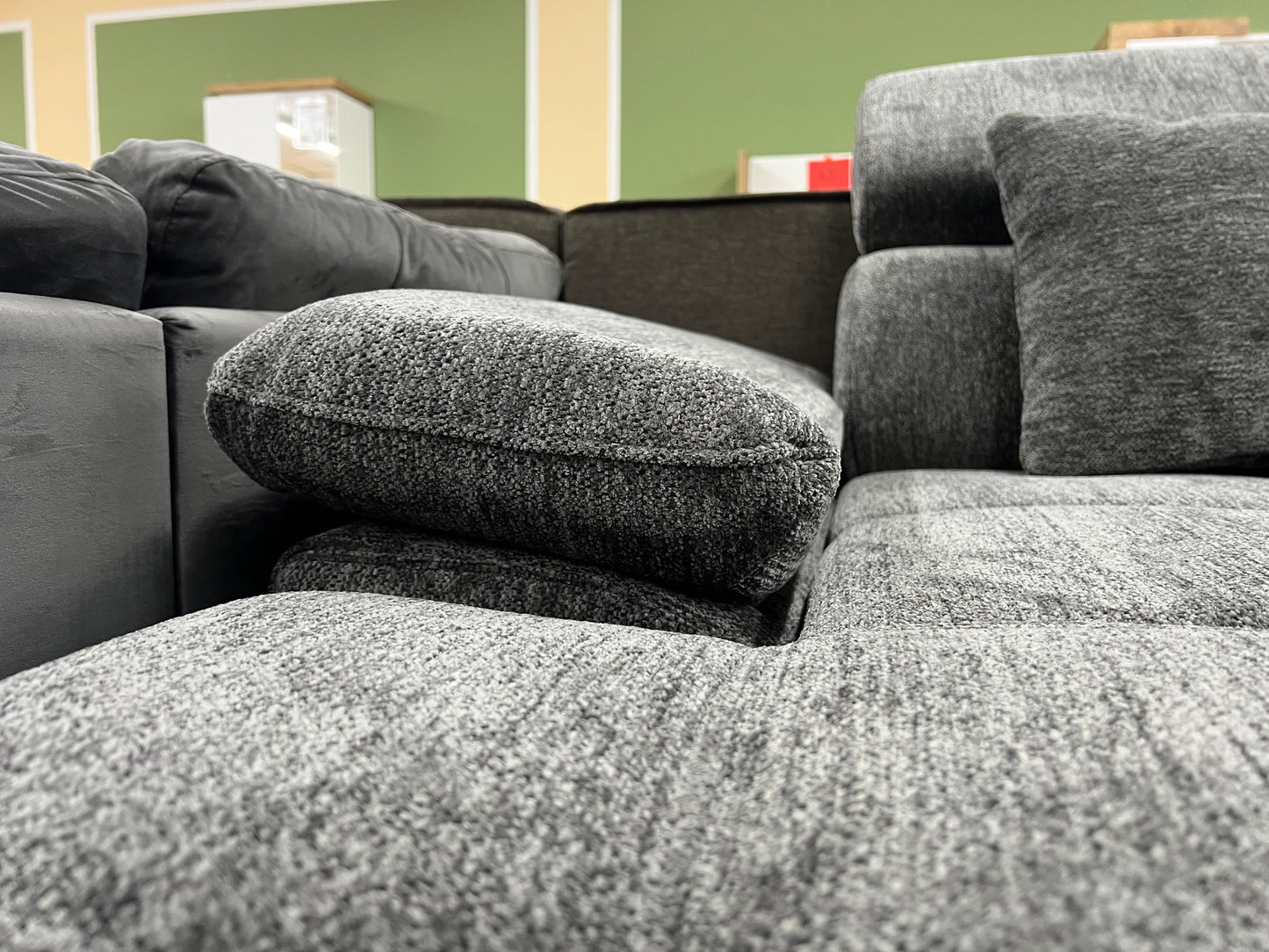 Sofa Couch + Bettfunktion + Stauraum + Kopfteile verstellbar